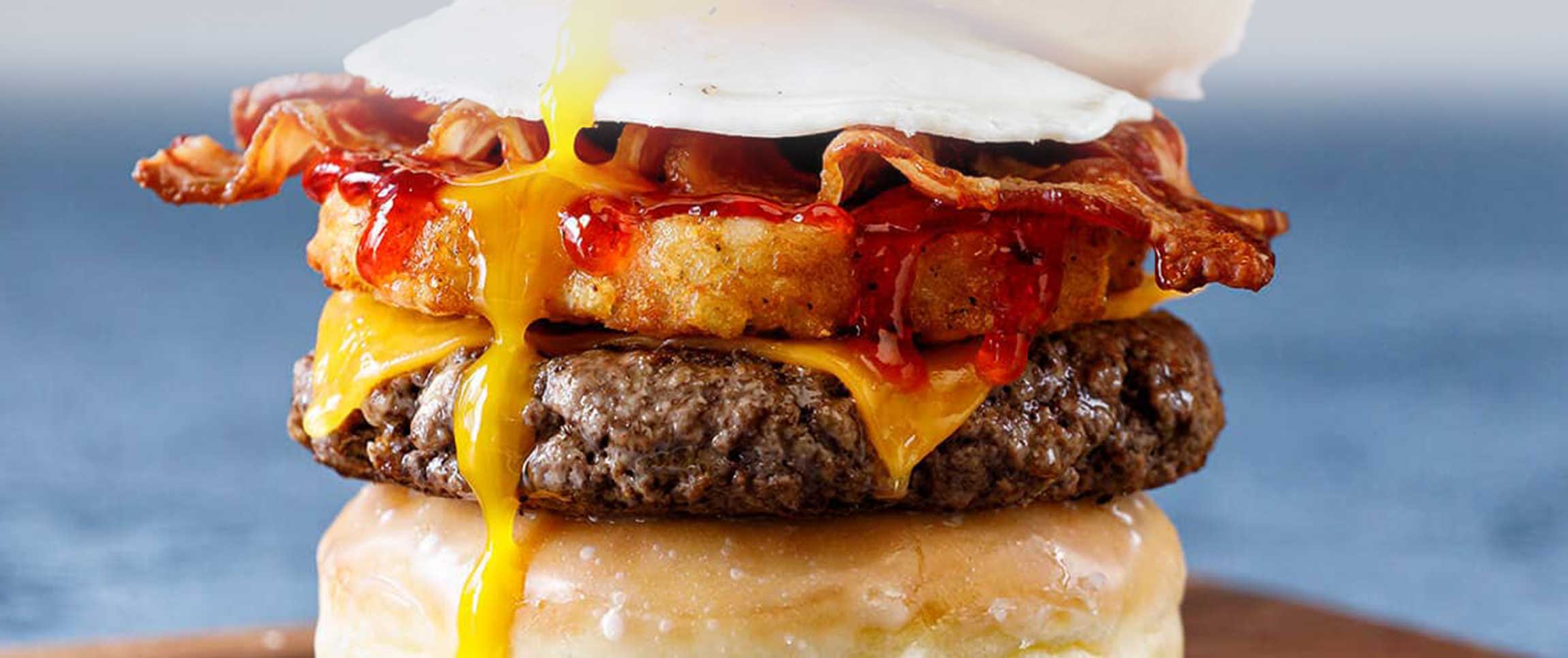 Breakfast Hash Brown Smashed Burger