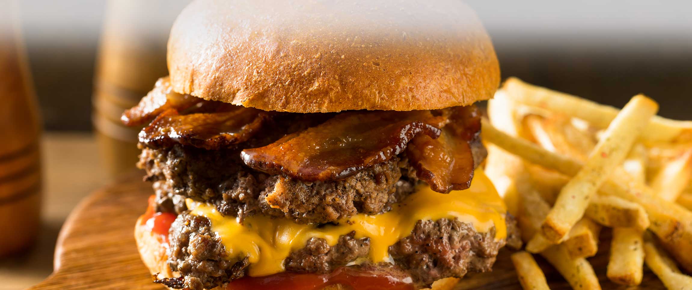 Moonshine Burger with French Fries