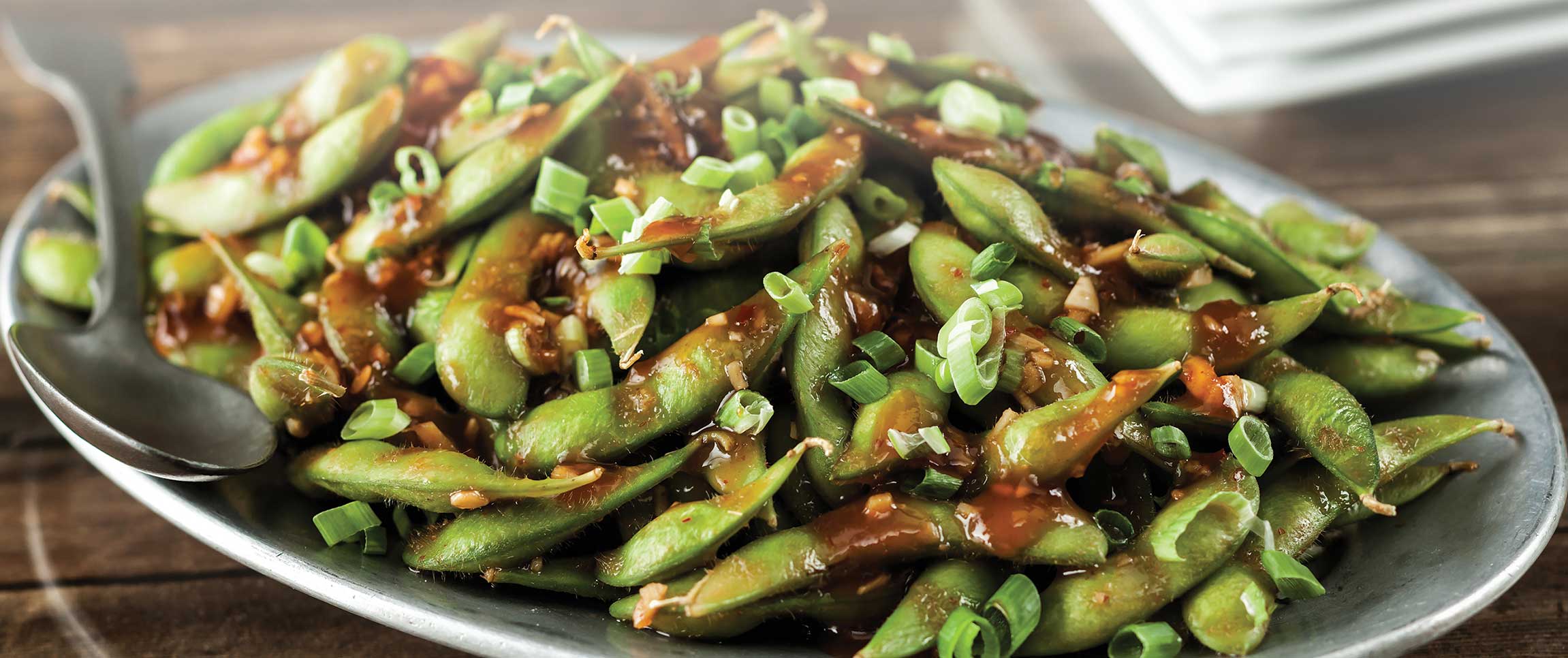 Edamame with Soy and Sweet Chili Sauce