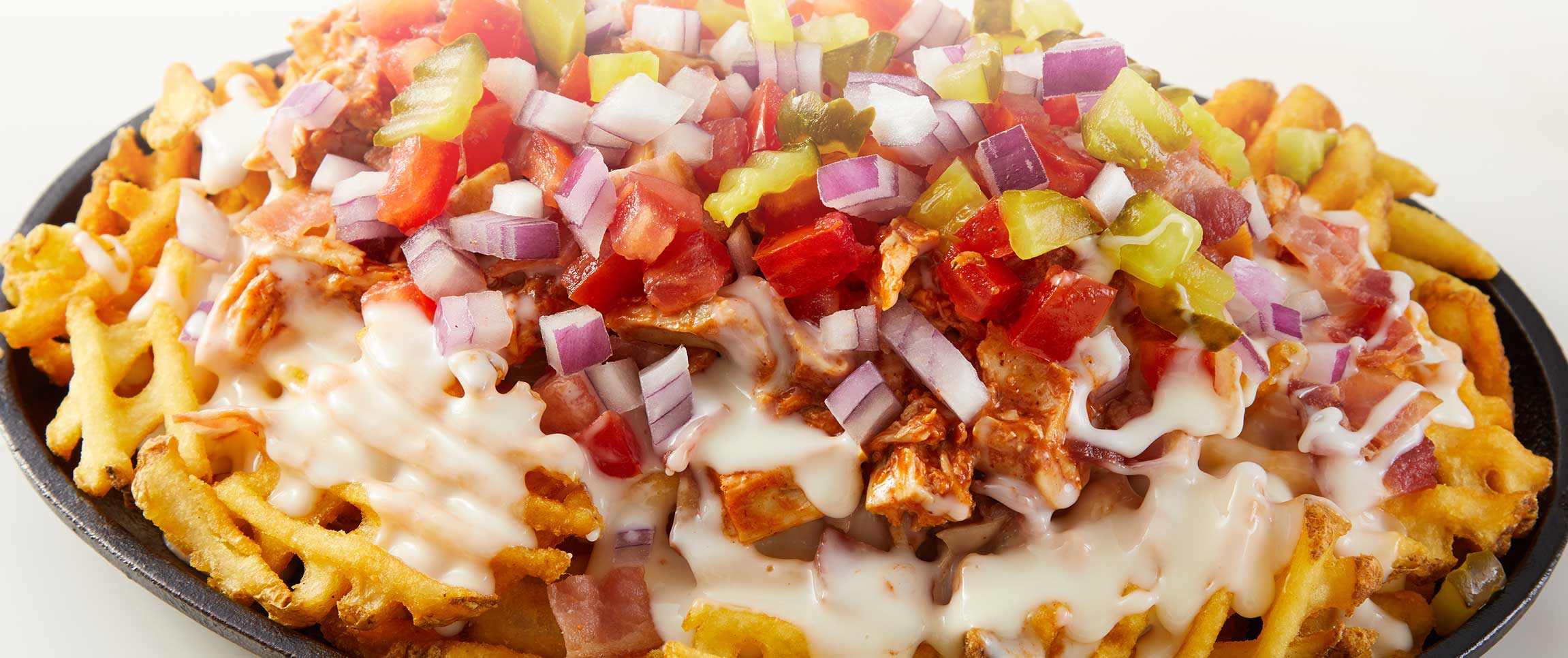 BBQ Chicken Waffle Fry Nachos