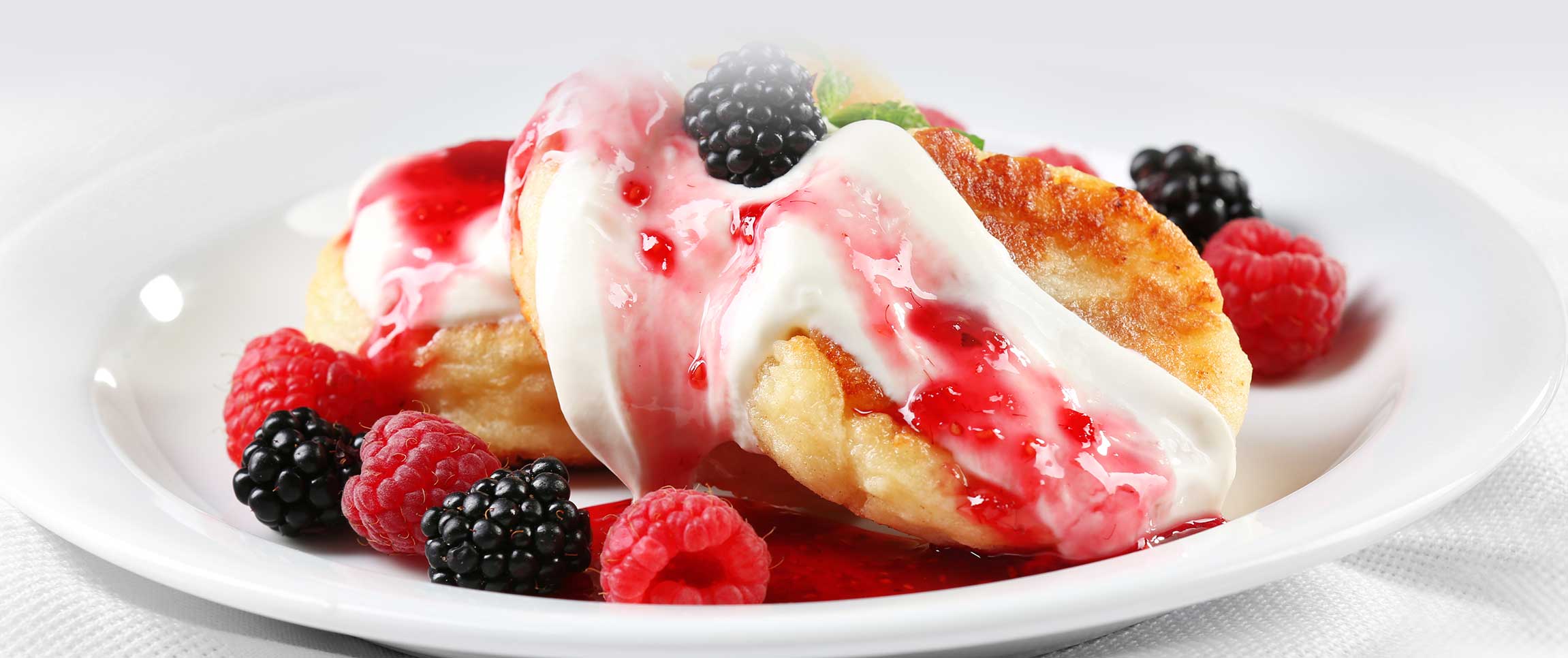 Berry Fritters with Walnut Compote and Buttermilk