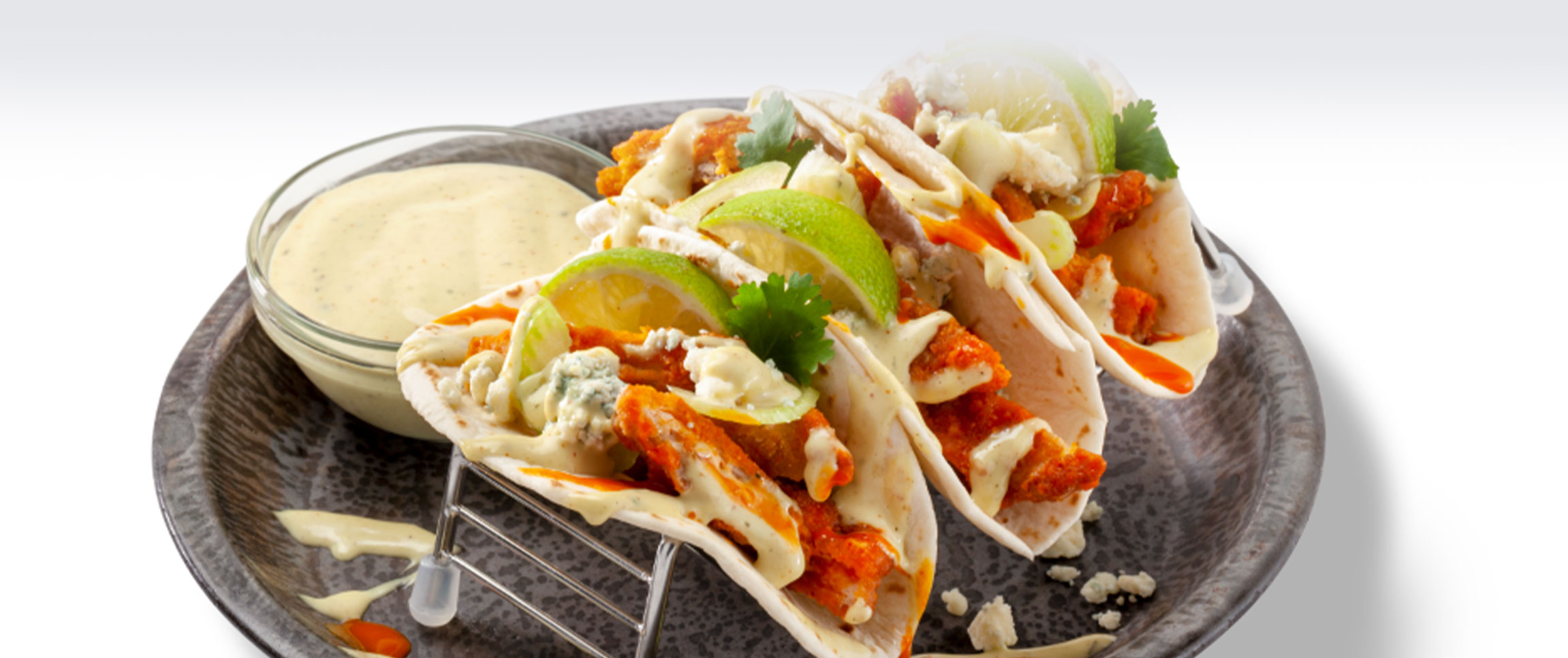 Buffalo Chicken Tacos With Avocado Ranch