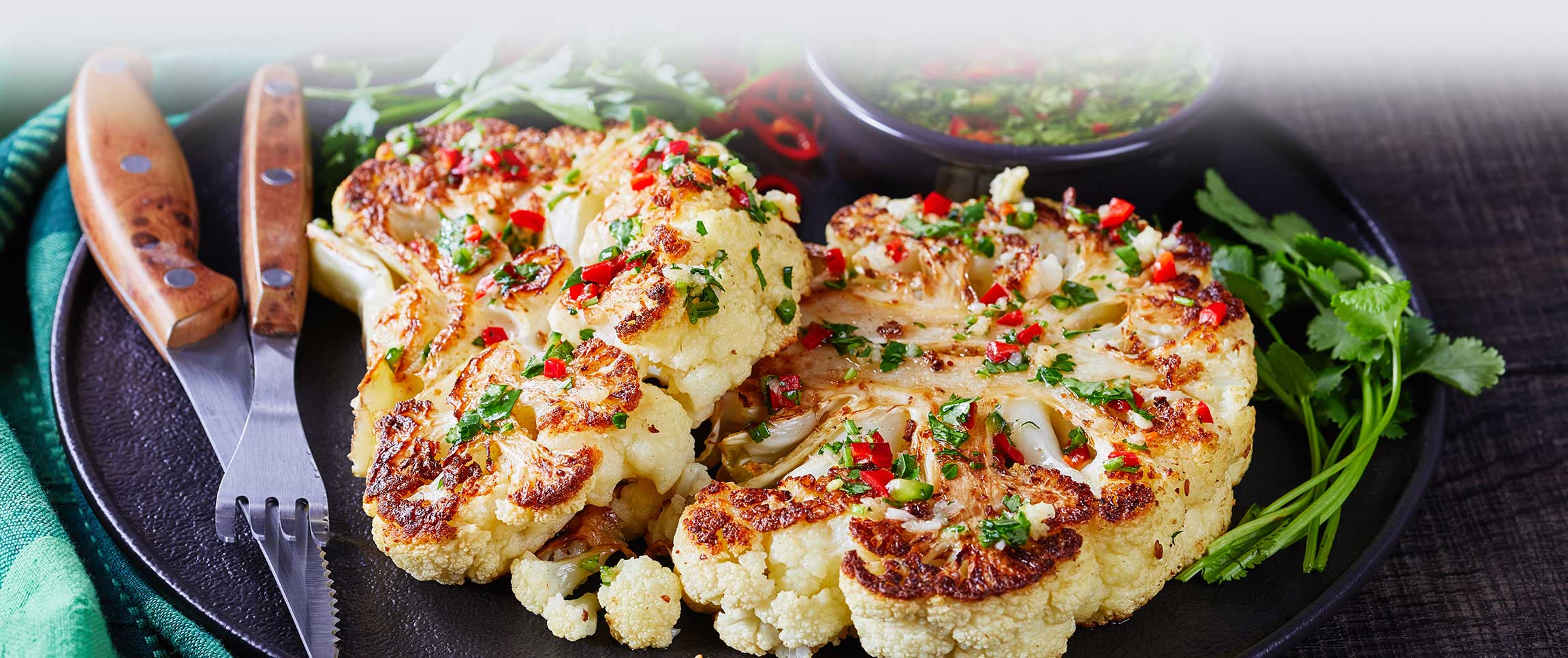 Chimichurri Grilled Cauliflower Steaks