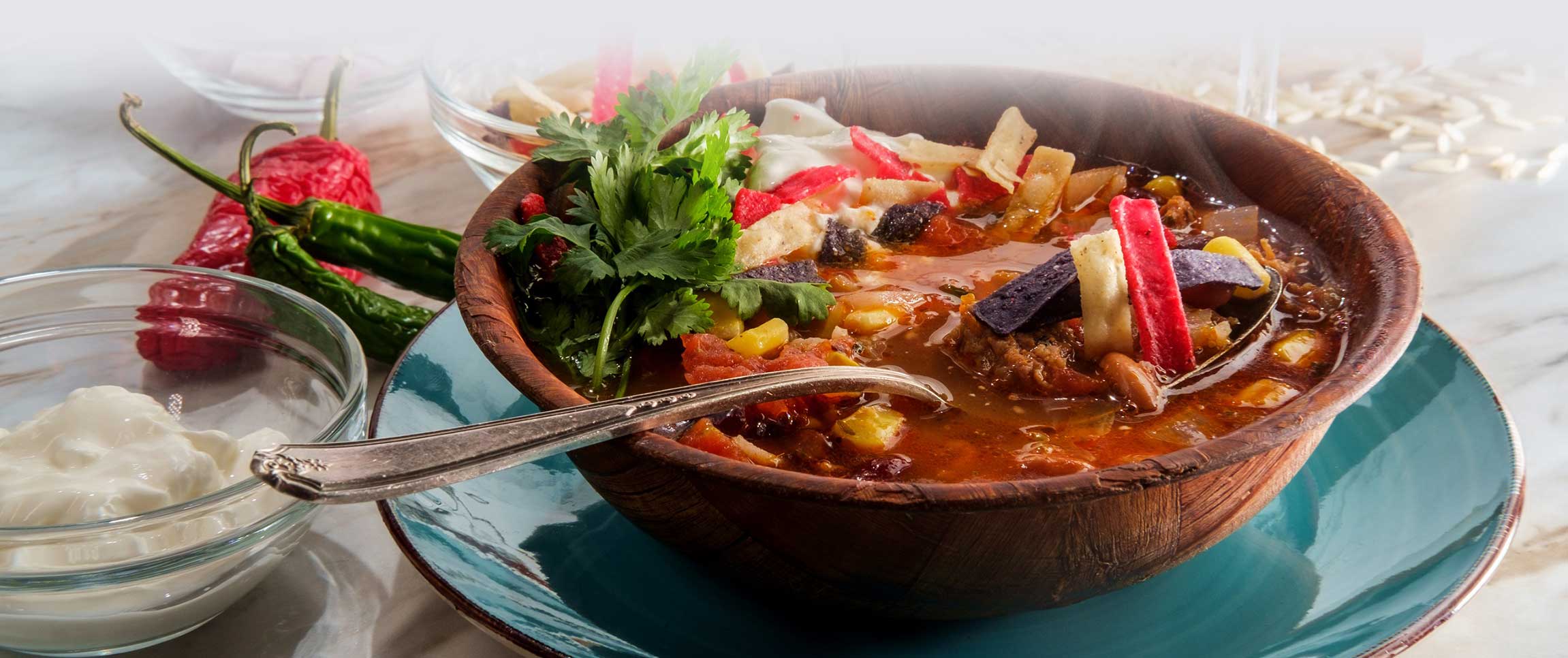 Cowboy Chili with Contigo Tri-Color Tortilla Strips