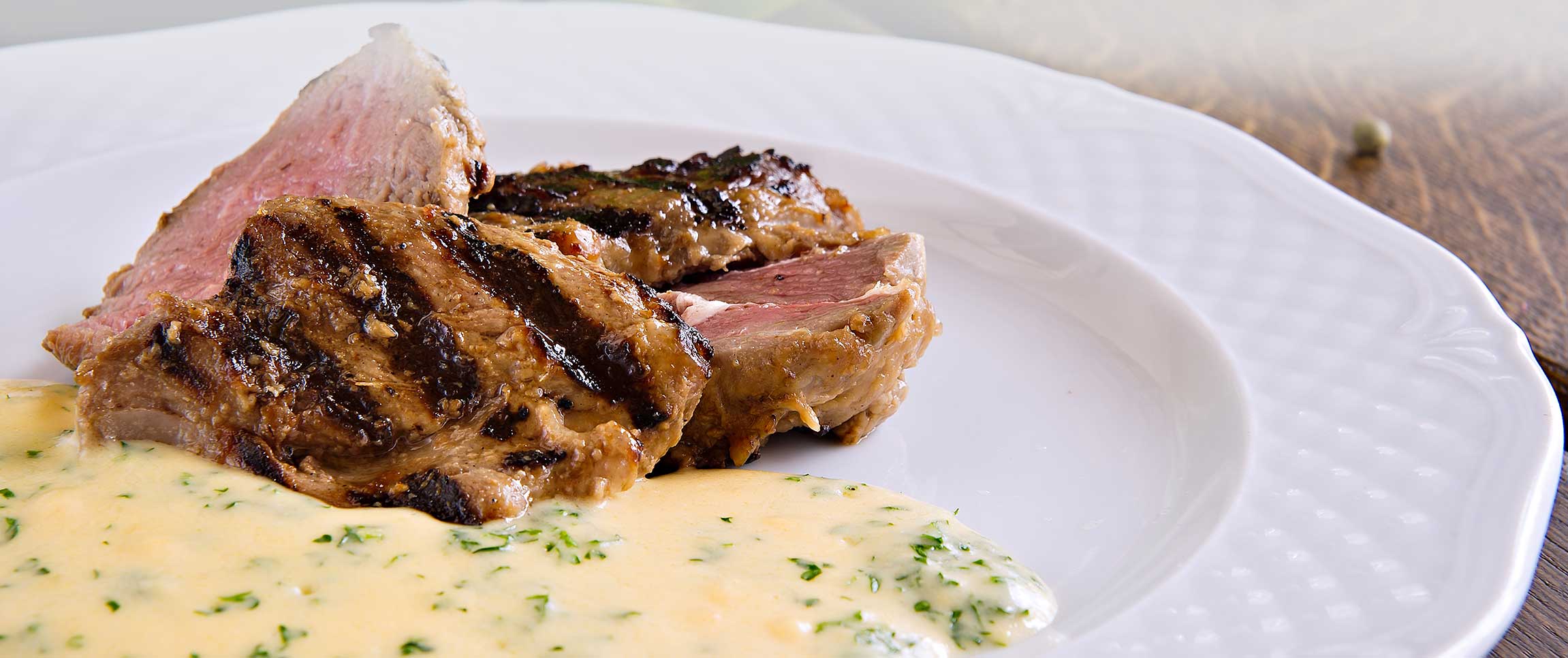 Braveheart Filet topped with Bay Winds lobster Beurre Blanc