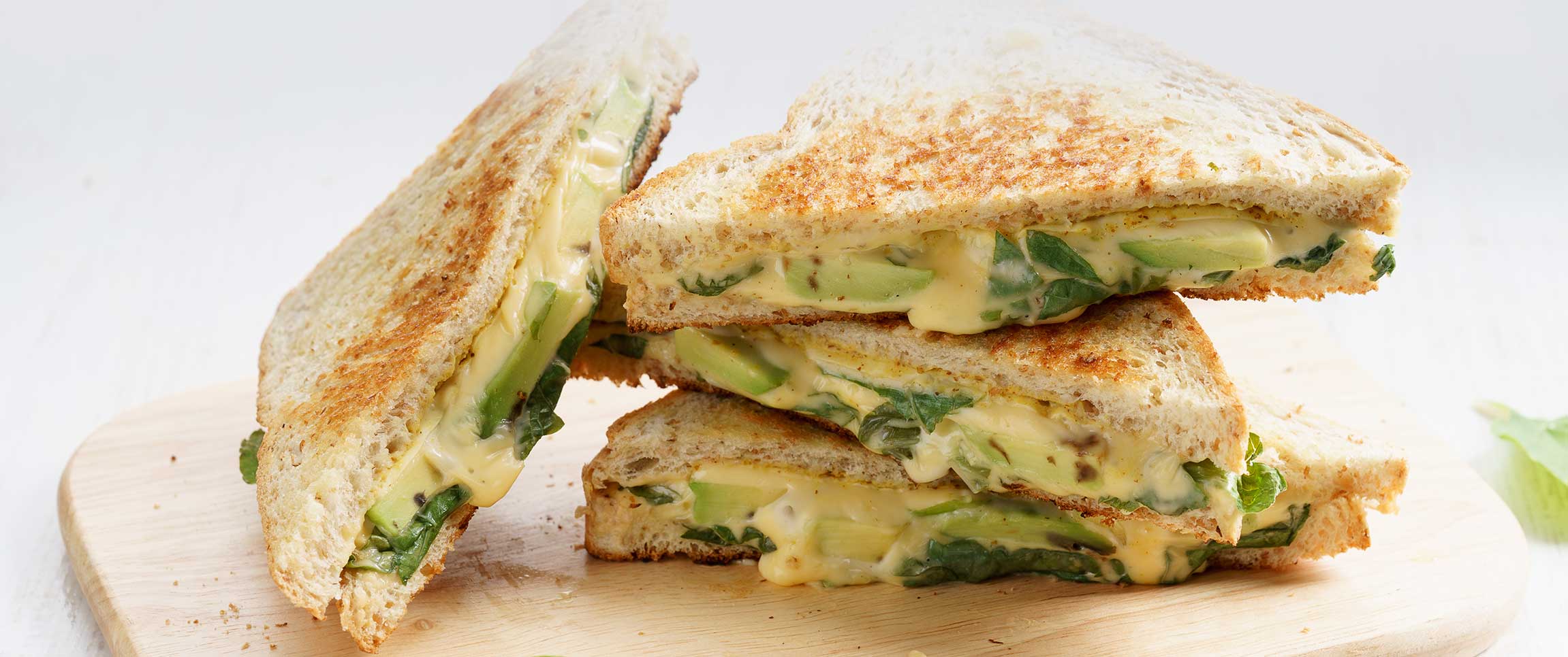 Grilled Brie, Spinach and Avocado Cheese Sands w/ Pepper Jelly