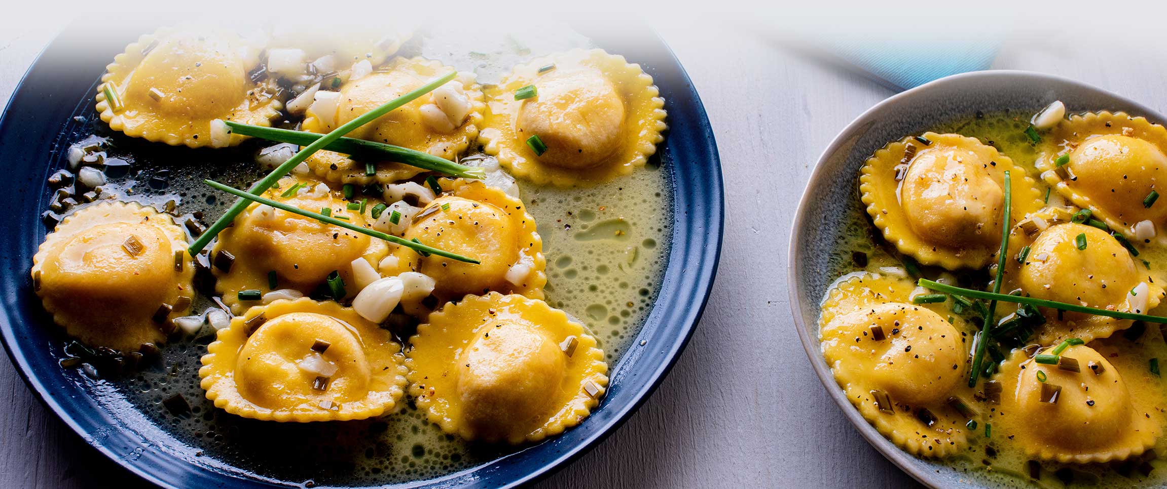 Piancone Lobster Ravioli with Piancone Chablis and Grilled Onion Beurre Blanc