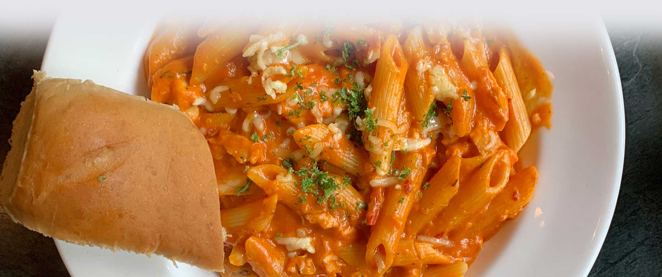 Penne Pasta in Tomato and Cream Cheese Sauce