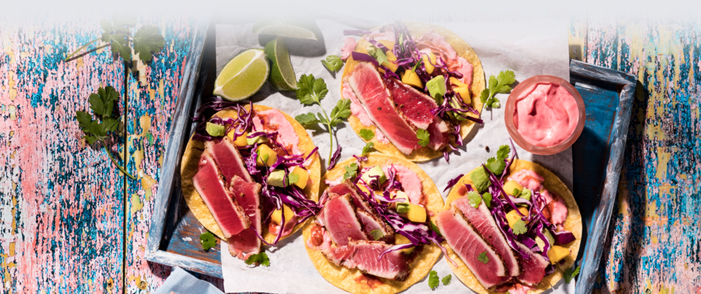 Peppercorn Crusted Tuna Tacos