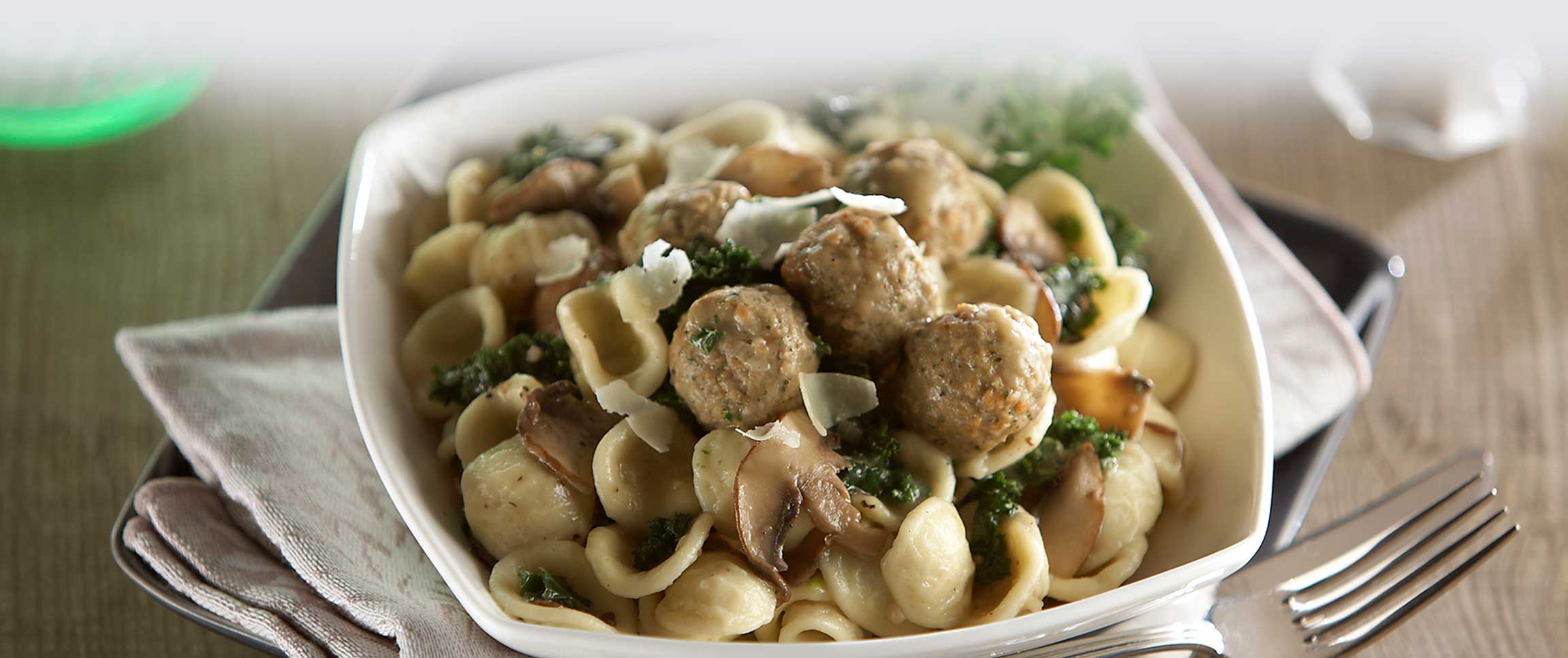 Orecchiette Pasta with Roma Meatballs