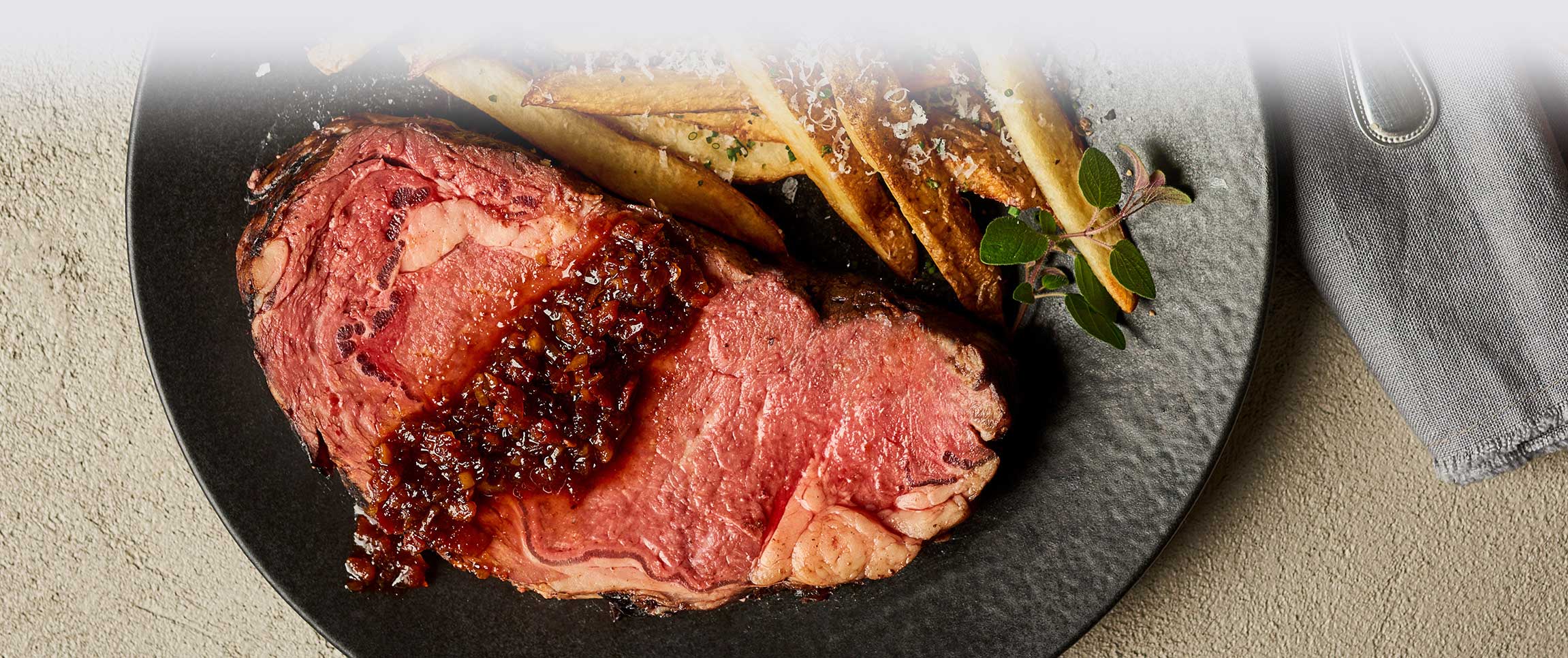 Prime Rib with Bourbon Bacon Jam