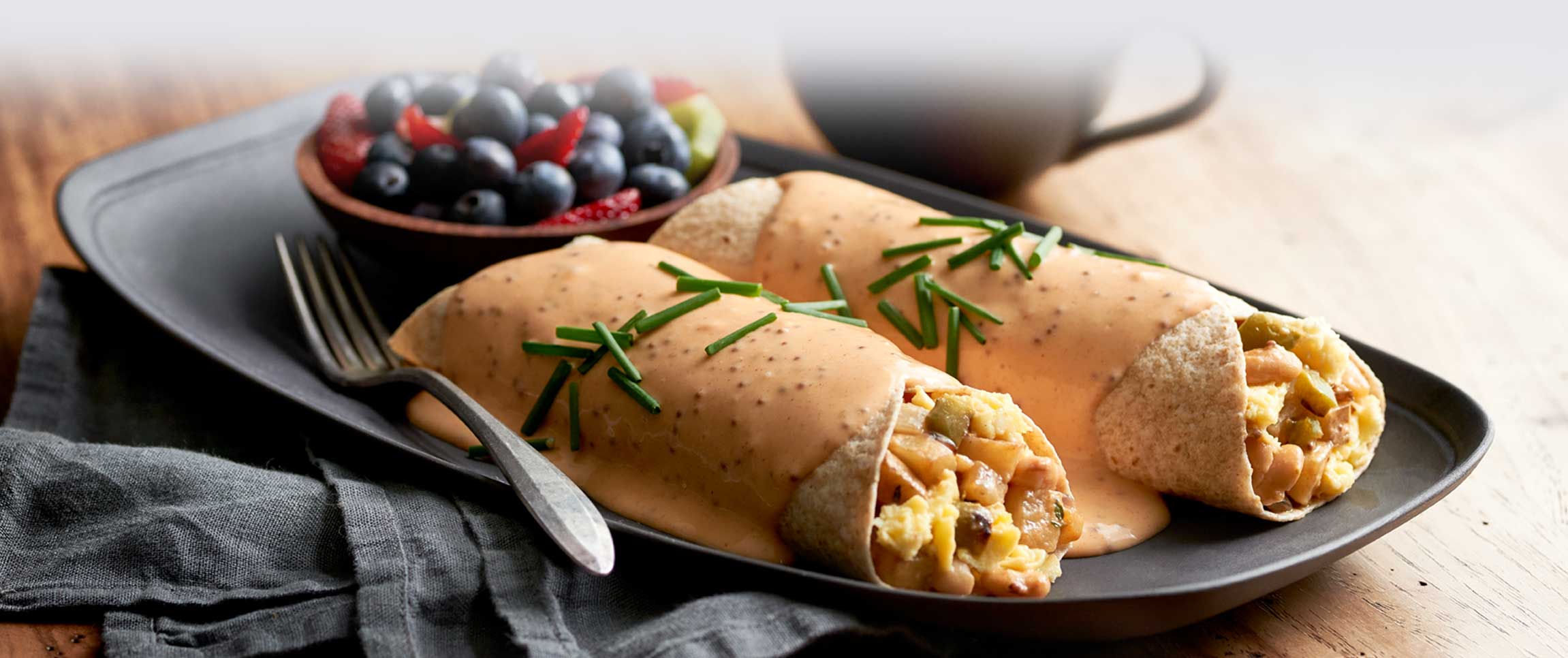 Smoky Cheese Breakfast Enchiladas