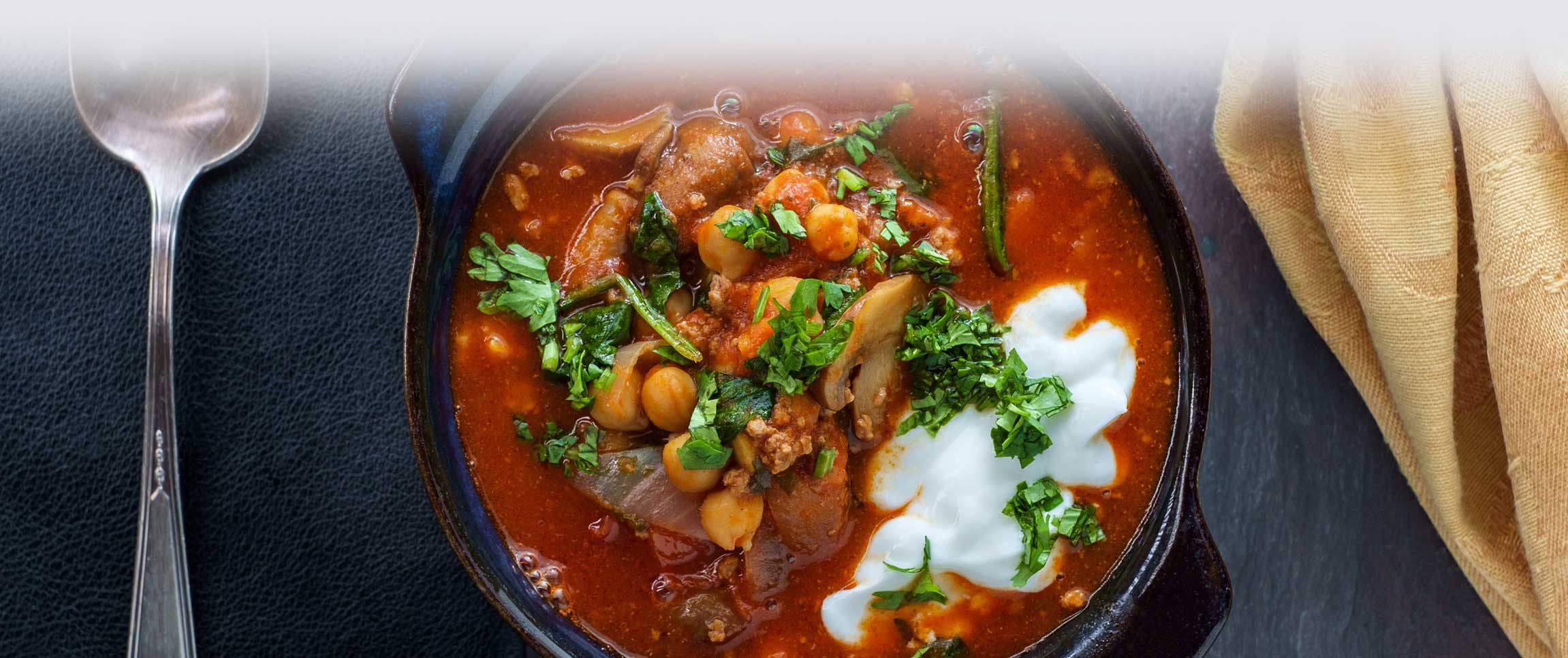 Stewed Chickpeas with Sumac Labneh