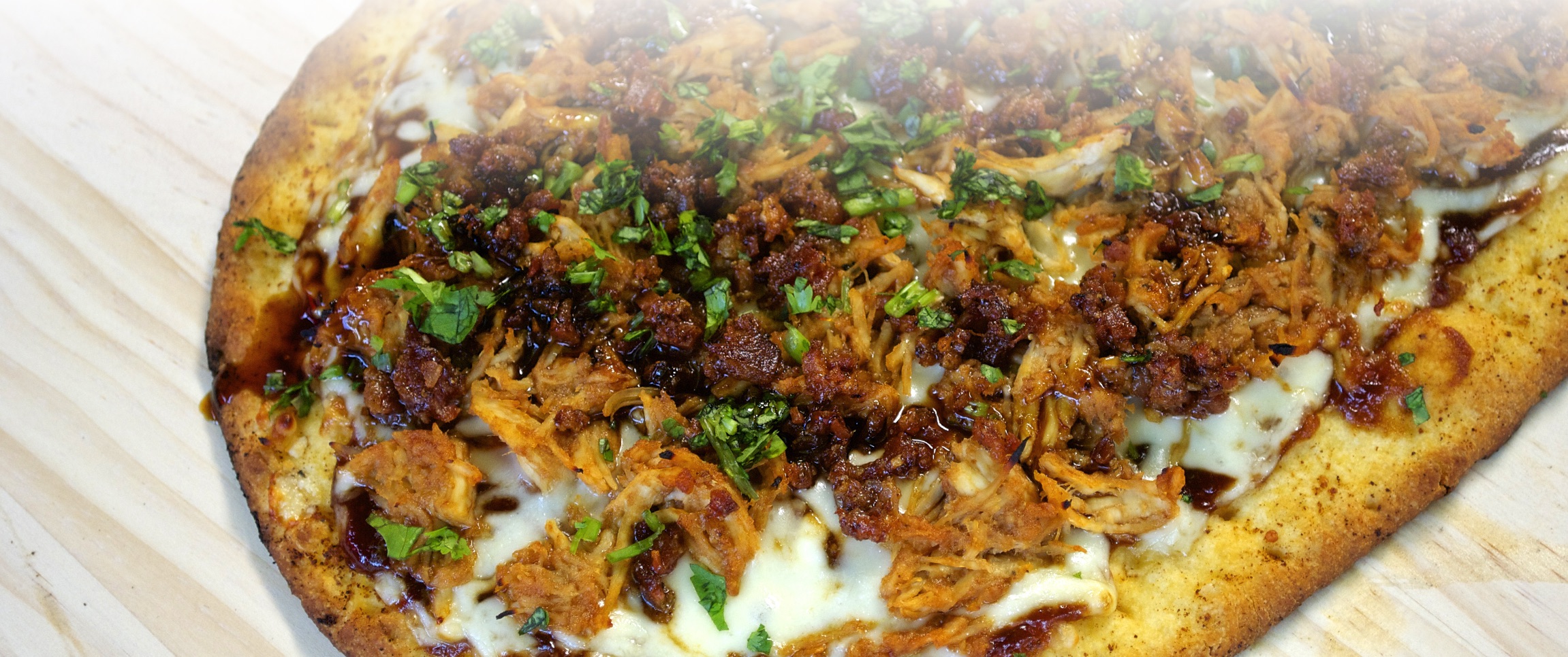 Smoked Corn and Pulled Pork Flatbread