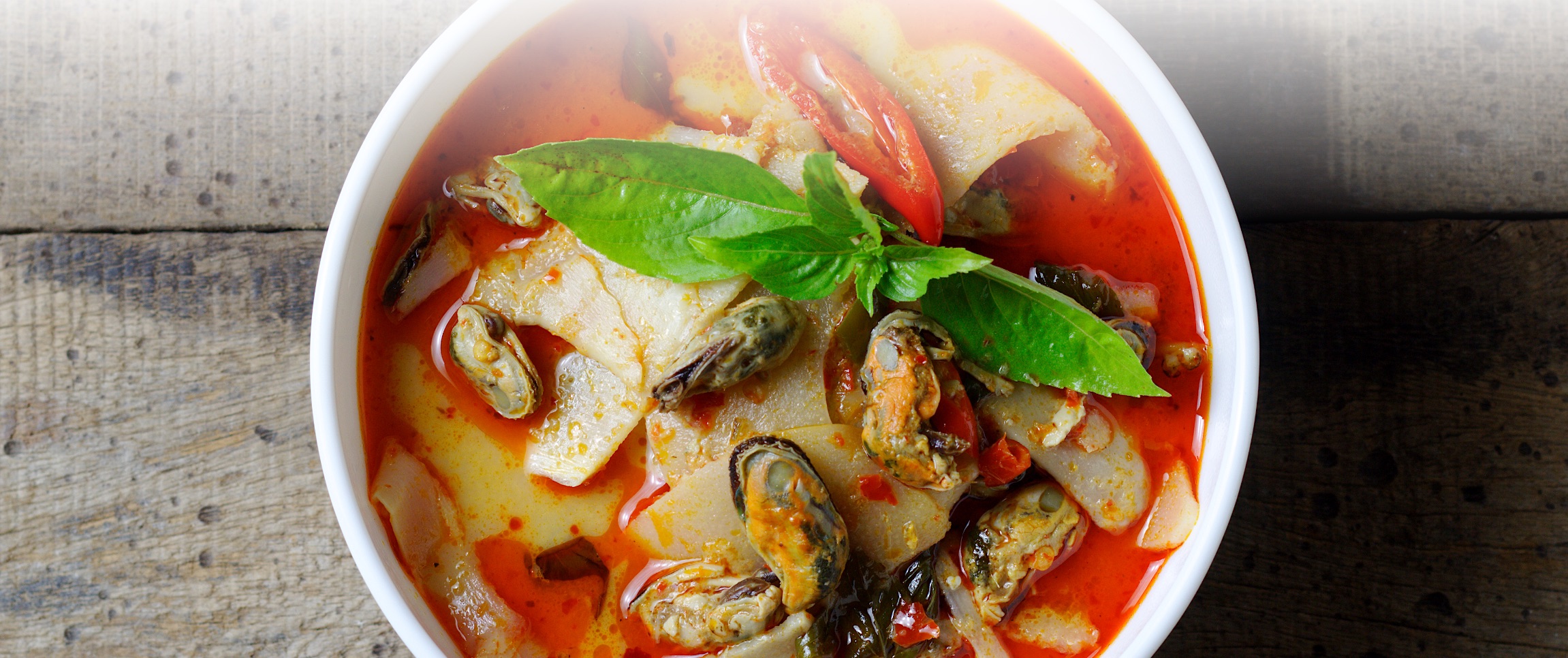 Steamed Mussels and Clams in Coconut Thai Curry