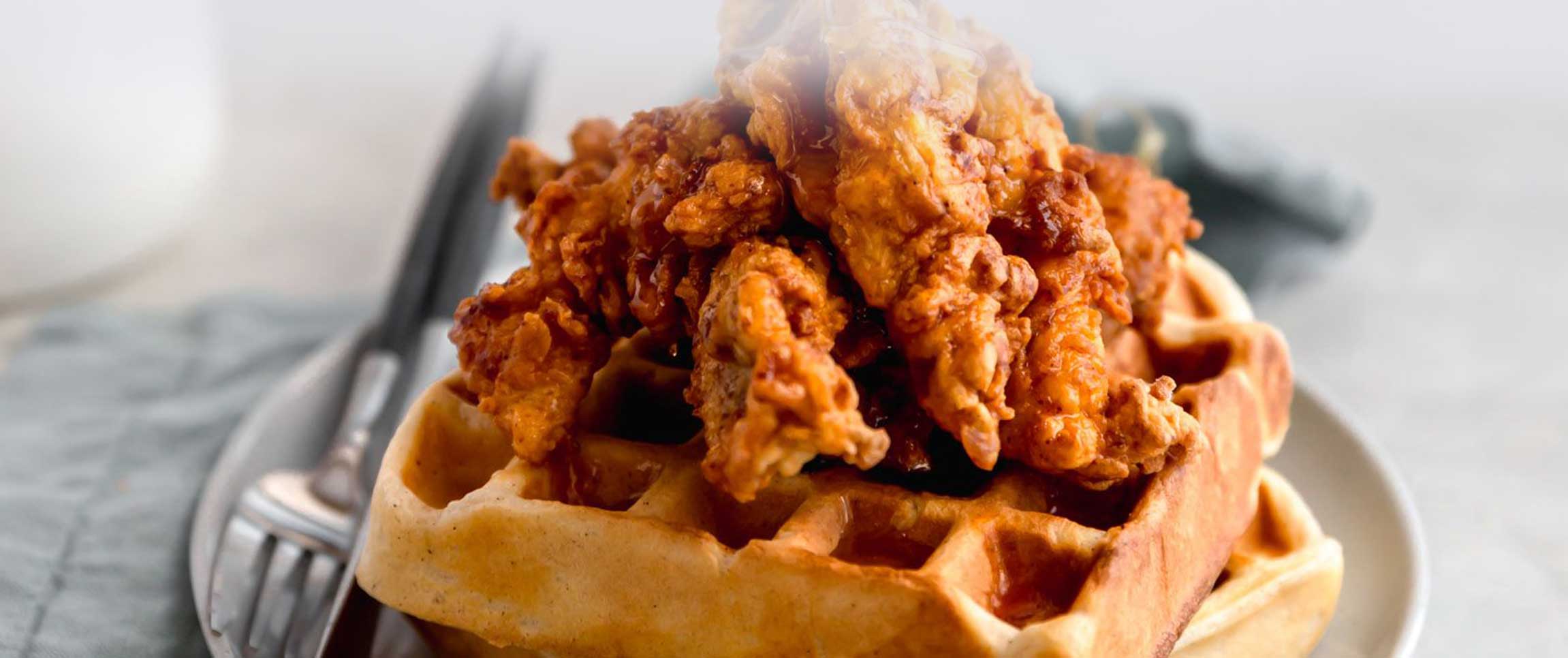 Fried Haddock and Waffles