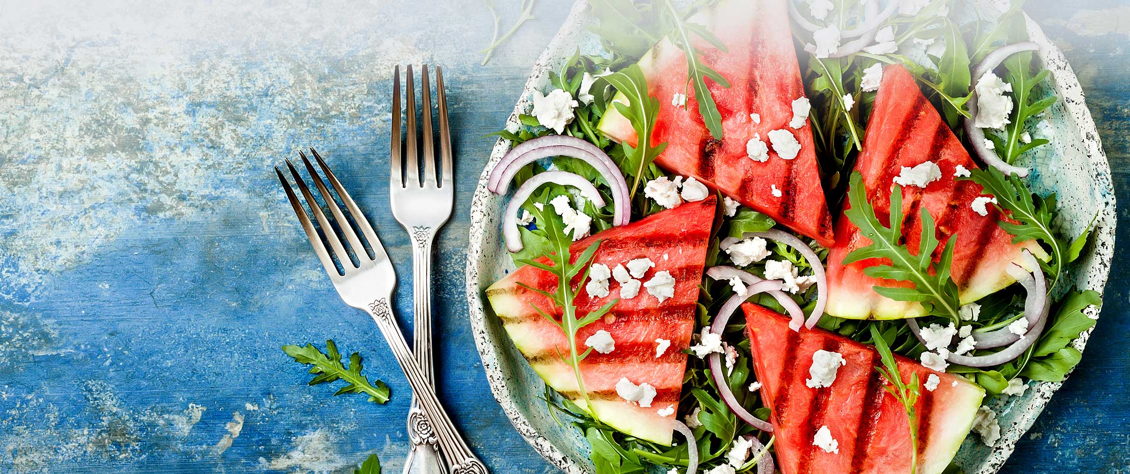 Onion and Watermelon Arugula Salad