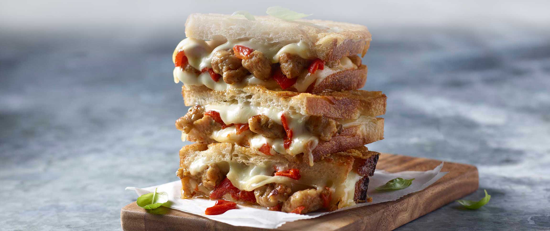 Sausage and Pepper Grilled Cheese
