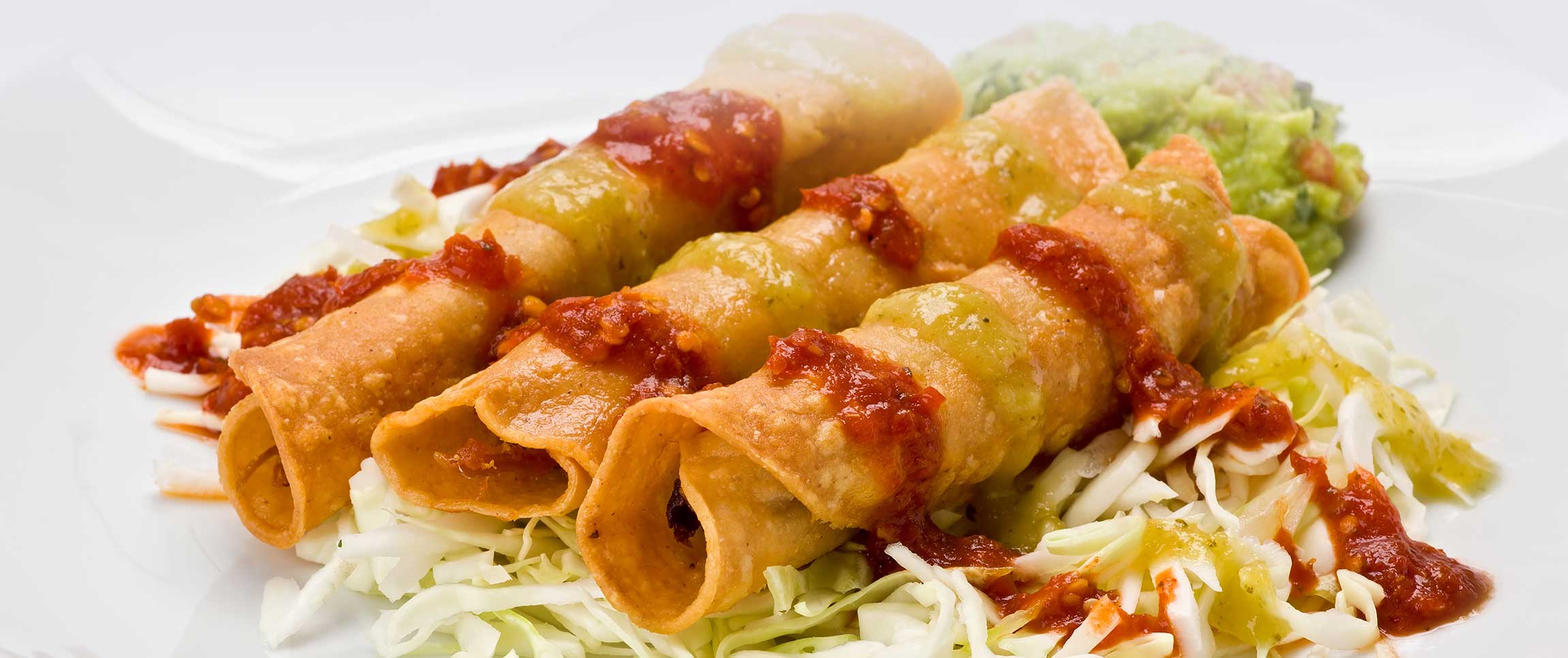 Shrimp and cheese rolled inside a flour tortilla