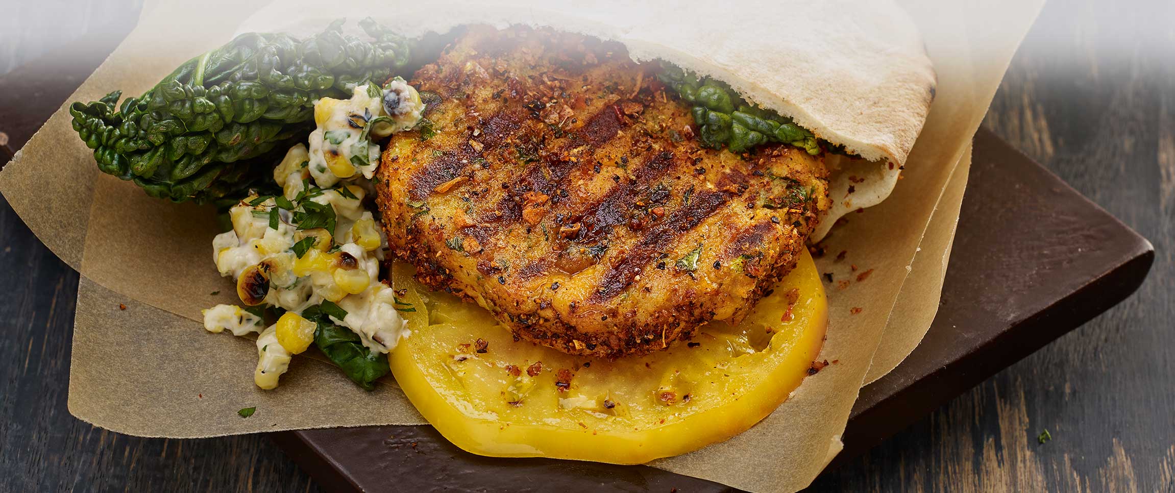 Mojito Lime Chickpea & Grilled Corn Burger