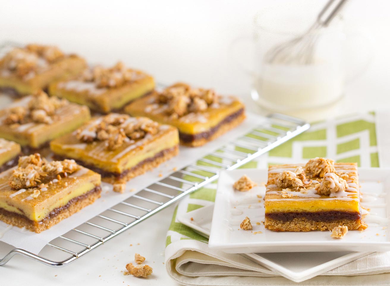 Cinnamon Oatmeal Custard Bars