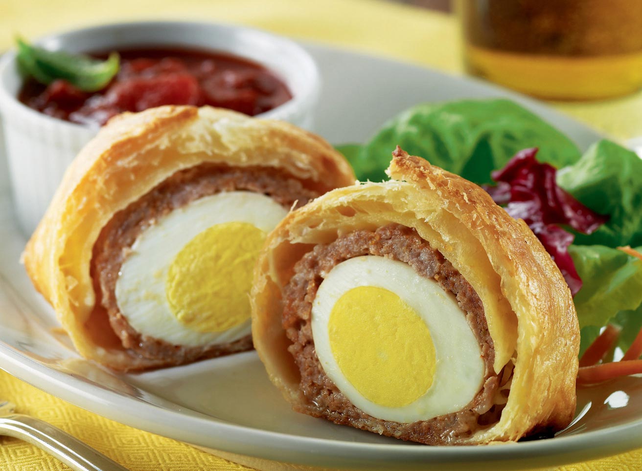 Sausage and Puff Pastry Wrapped Eggs